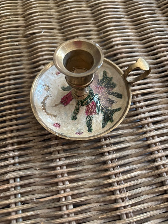 Other - Vintage Brass Cloisonné Enamel Chamberstick (Candle Holder)